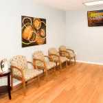 The waiting area of the office